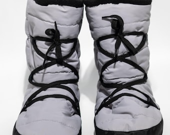 Botines para acampar al aire libre, pantuflas térmicas acolchadas aislantes con forro polar, zapatos impermeables para cabina de viaje, calzado ligero para acampar.