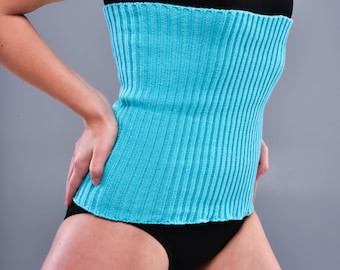 Knitted Haramaki Belly Wrap, Custom Waist & Back Warmer for Yoga, Dance, Pilates, Cozy Layer for Cold Weather, Comfortable Soft Acrylic Band
