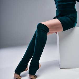 Handmade Knit Leg Warmers for Trainings, Custom Size & Color Gaithers, Soft Acrylic Danceand Yoga Legwarmers, Cozy Winter Accessory