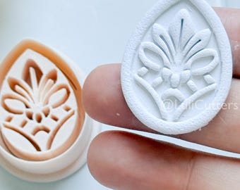 Tearlo Polymer Clay Cutter: Ornate Teardrop Shape for Earrings