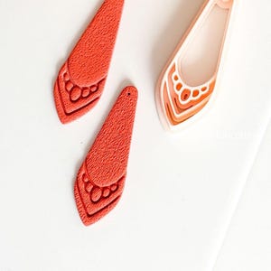 Drop Clay Ohrring Ausstecher Layered Chevron Boho-Design