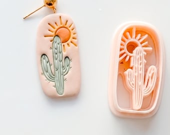 Arizona View Cutter: Desert Cactus Arch Shape for Polymer Clay