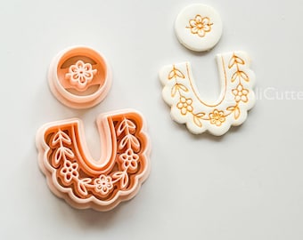 Ava Linden Clay Cutter: Floral Arch & Round Shapes
