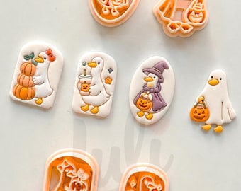 Pumpkin Duck Parade Cutter: Halloween Duck Trio for Polymer Clay