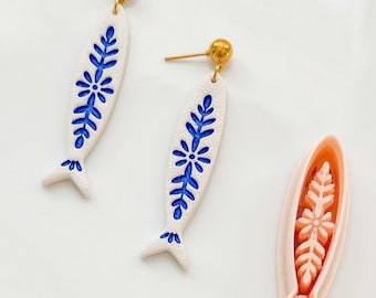 Cortador de arcilla Cielo Sardine / Cortador con forma de pez para joyería de polímero