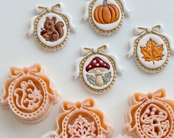 Autumn Bow Charms Cutter: Fall Cameo Earring Shapes for Polymer Clay