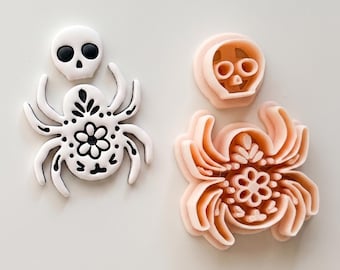 Bloom Spider Cutter: Floral Spider Halloween Design for Polymer Clay