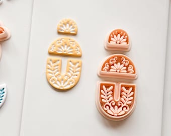 Set de cortadores de arcilla Jardín Puebla: Arco floral y medio círculo para arcilla polimérica