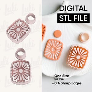 Scalloped Daisy Burst Cutter Set: Polymer Clay Earring STL (Digital Download)