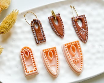 Charm Polymer Clay Cutter Set Arch & Shield DIY Clay Earrings