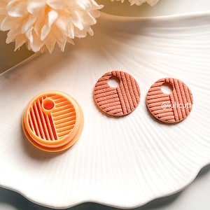 Line Textured Circle Earring Cutter: Modern Polymer Clay Jewelry