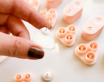 Discos de soporte y juego de incrustación de postes para aretes de arcilla polimérica