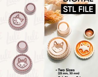 Juego de cortadores de medallón de zorro: archivo STL para impresión 3D (descarga digital)