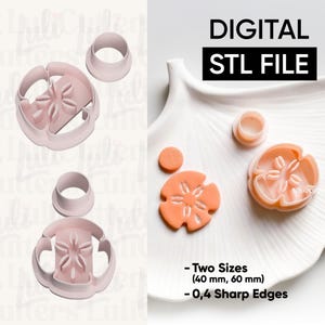 Set di frese per orecchini Sand Dollar: file STL per stampa 3D (download digitale)