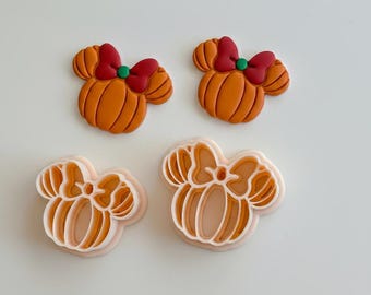 Mouse Pumpkin Cutter: Bow Pumpkin Shape for Polymer Clay