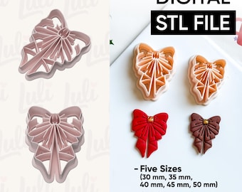 Christmas Bow Polymer Clay Cutter: 3D Print STL File (Digital Download)