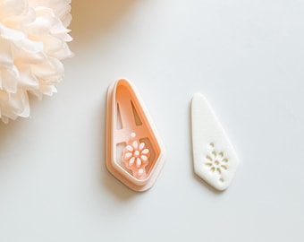 Floral Teardrop Polymer Clay Cutter: Botanical Geometric Design