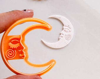 Cortador de arcilla con forma de media luna: joyería celestial y cortador de galletas