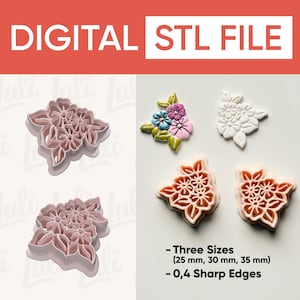 Soft Bloom Bouquet Clay Cutter (STL Digital File)