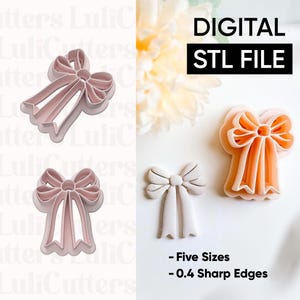 Detailed Cute Bow Clay Cutter – STL Digital File Only -No physical item will be sent. This is a DIGITAL DOWNLOAD for 3D printing.