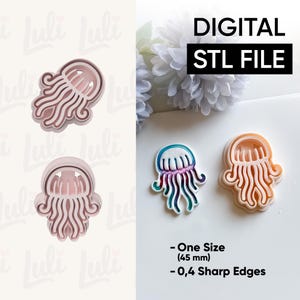File STL Jellyfish Cutter: orecchini in pasta polimerica per stampa 3D (download digitale da 45 mm)