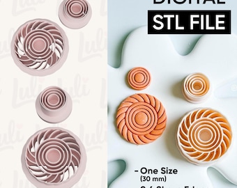 Swirl Circle Cutter Set: Layered Earring 3D Print STL (Digital Download)