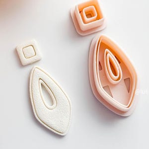 Teardrop Shape Hollow Earring Cutter Set – Includes Square Topper + Open Frame Base