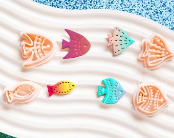 4-Piece Fish Polymer Clay Cutter Set  Ocean-Inspired Earring Cutters