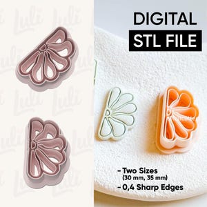 Daisy Petal Fan Cutter STL File: 3D Print Polymer Clay Earrings (Digital Download)