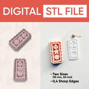Puede incluir: La imagen muestra archivos STL digitales para cortadores de galletas con temática náutica. Los cortadores presentan anclas, estrellas y timones. El texto de la imagen dice "DIGITAL STL FILE" y "Two Sizes (35 mm, 40 mm) - 0,4 Sharp Edges."