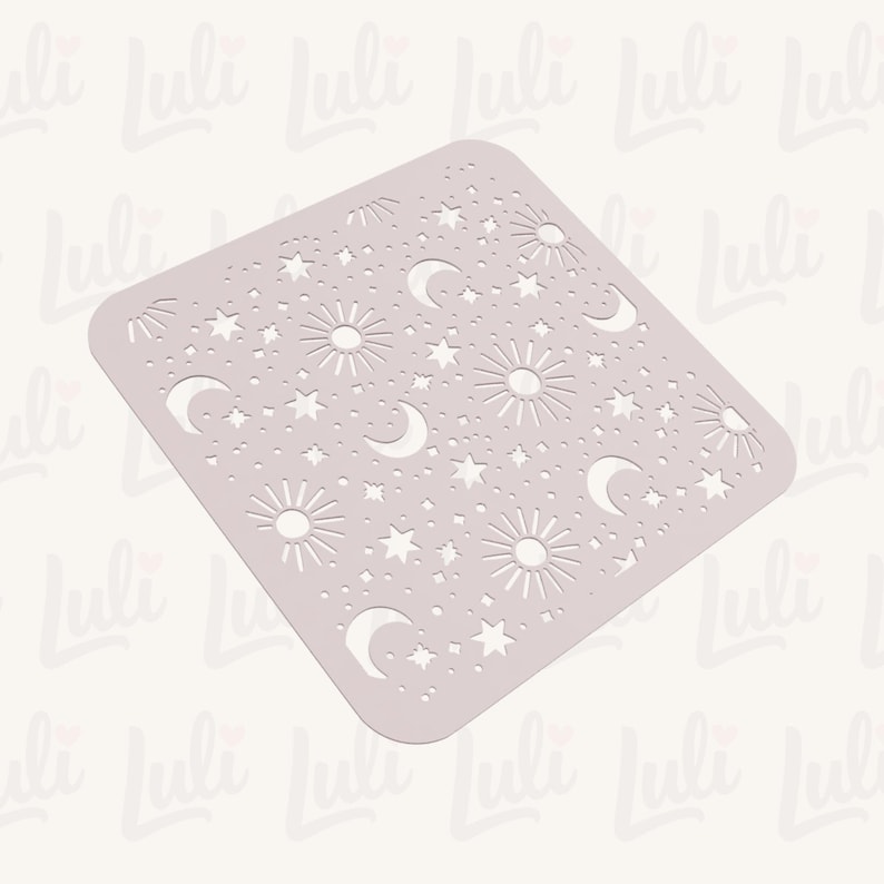 Celestial Clay Stencil: Suns, Moons, Stars - 3D Print STL File (digital ...