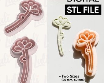 Hand-Drawn Clover Cutter: Polymer Clay Earring STL File (Digital Download)