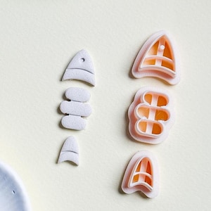 Set di tagliapasta in argilla polimerica a forma di pesce: tagliapasta per orecchini a strati (3 pezzi) immagine 4