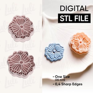 Taglierina per argilla con fiori testurizzati: file STL per orecchini in argilla polimerica (download digitale)