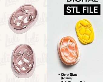 Citrus Trio Imprint Cutter Set: Polymer Clay Earring STL File (Digital Download)