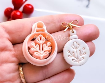 Winter Fairy Floral Ornament Polymer Clay Cutter  Earrings, Jewelry, Christmas Decorations