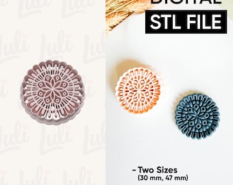 Mandala Floral Polymer Clay Cutter (STL Digital File)