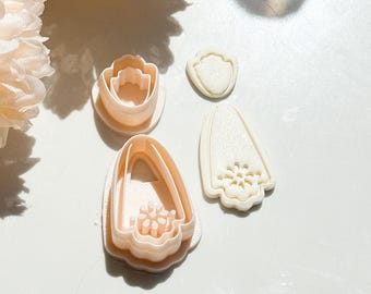 Tulip Polymer Clay Cutter Set: Floral Dangle Earring Cutters
