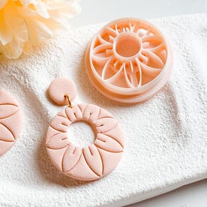 Floral Burst Clay Cutter: Boho Earring DIY - Stud Option
