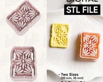 Floral Frame Earring Cutter STL File: Daisy Imprint (Digital Download)