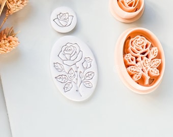 Rose Vera Clay Cutter: Oval Rose Design