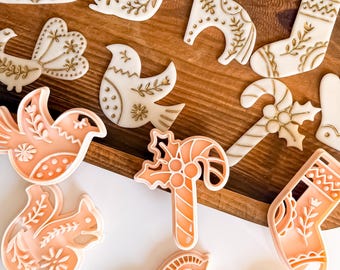 Set di stampi per argilla per decorazioni natalizie – Palline per alberi e decorazioni natalizie (75 mm)