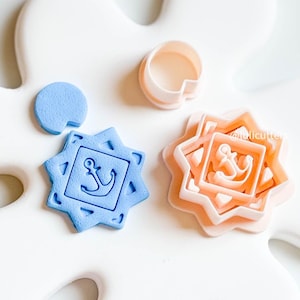 Anchor Clay Cutter: Nautical Starburst Frame, Imprint Earring Cutter