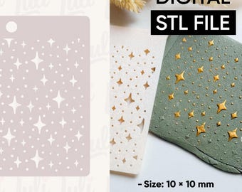 Starburst Polymer Clay Stencil: Earring Making, 10cm (STL Digital File Only)