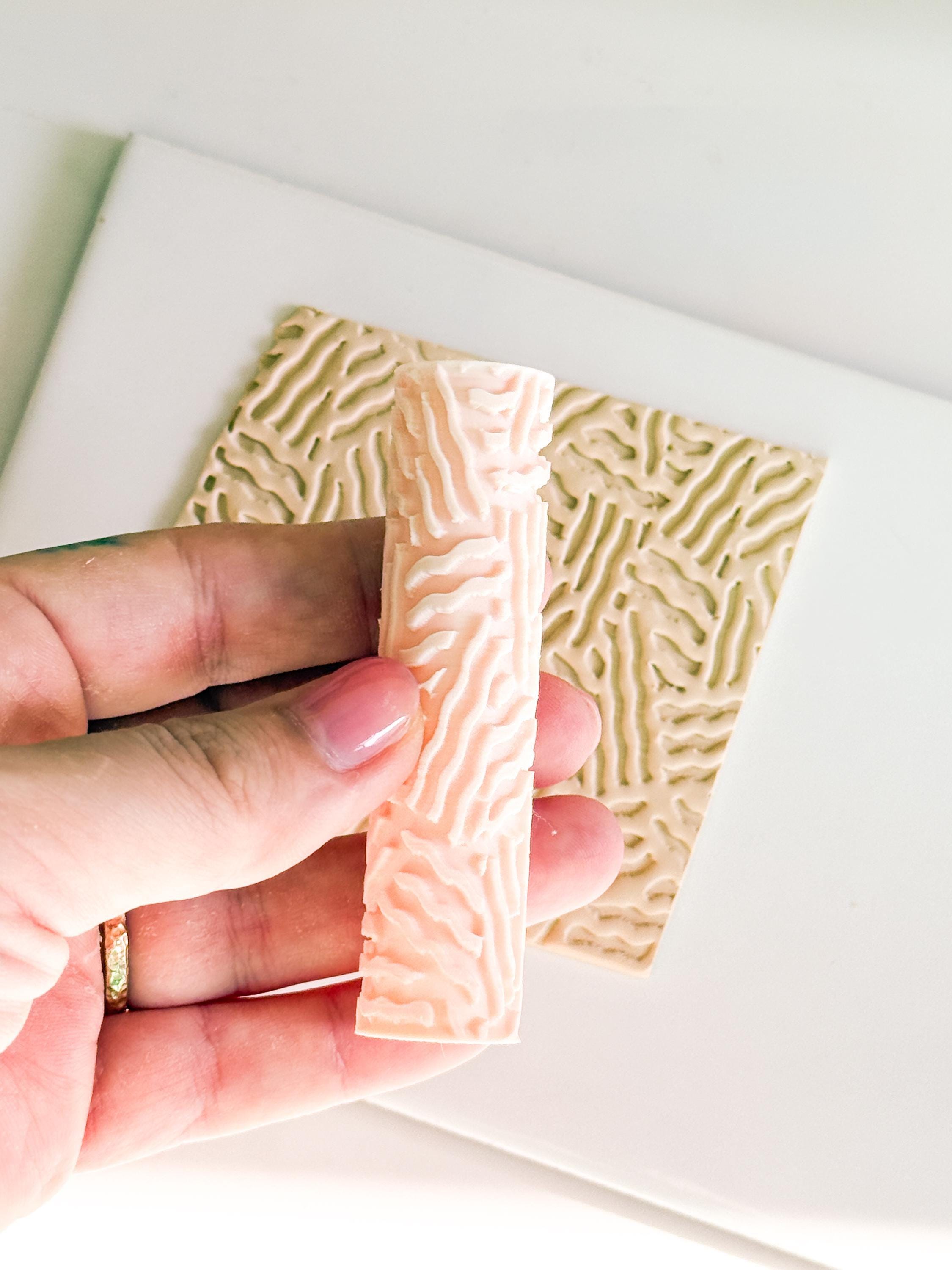 Wavy Pattern Embossing Organic Wavy Line Texture Roller Embossing Tool for Polymer Clay ...