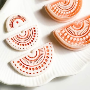 Boho Sunburst Halbkreis-Tonausstecher Set Bold Imprint Ohrring Design - 3 Stück