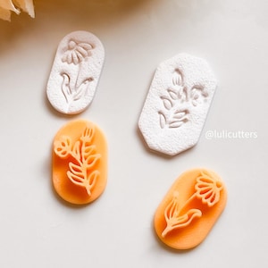 Floral Pattern Stamp Cutter Set: Polymer Clay Jewelry Making