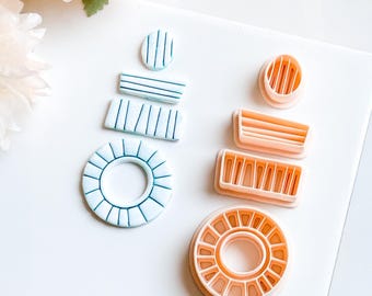 Deco Polymer Clay Cutter Set: Geometric Jewelry Molds - 4-Piece