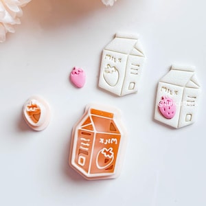 Strawberry Milk Carton Clay Cutter – Layered Micro Strawberry Add-on