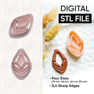 Lotus Teardrop Polymer Clay Cutter (STL Digital File)